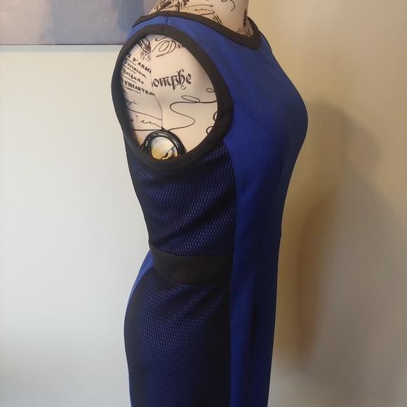 🖤Jessica Blue & Black Mesh Detail Dress sz 14 - Picture 6 of 9